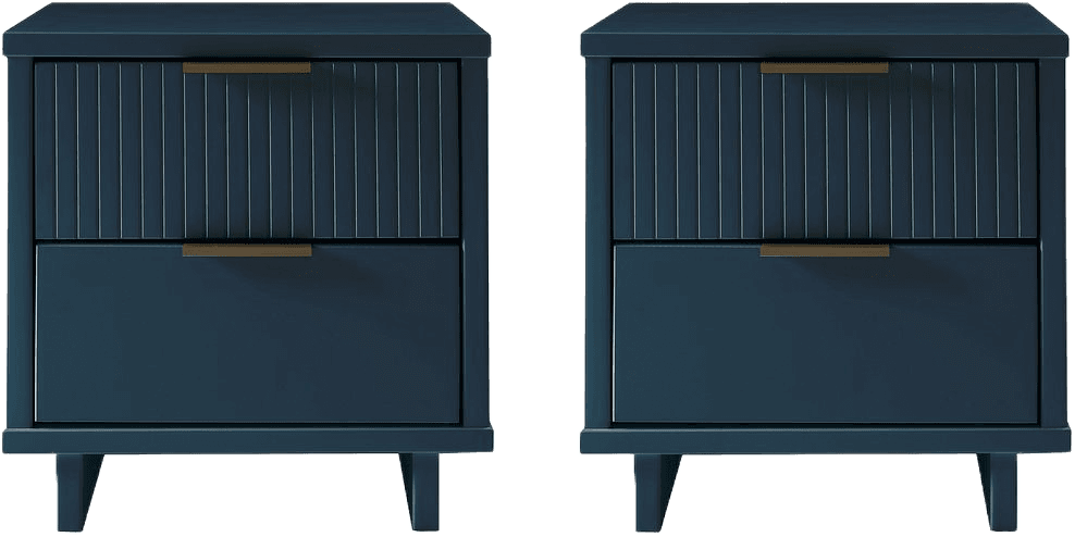 Granville 18" Nightstand in Midnight Blue (2-Drawer) - Set of 2