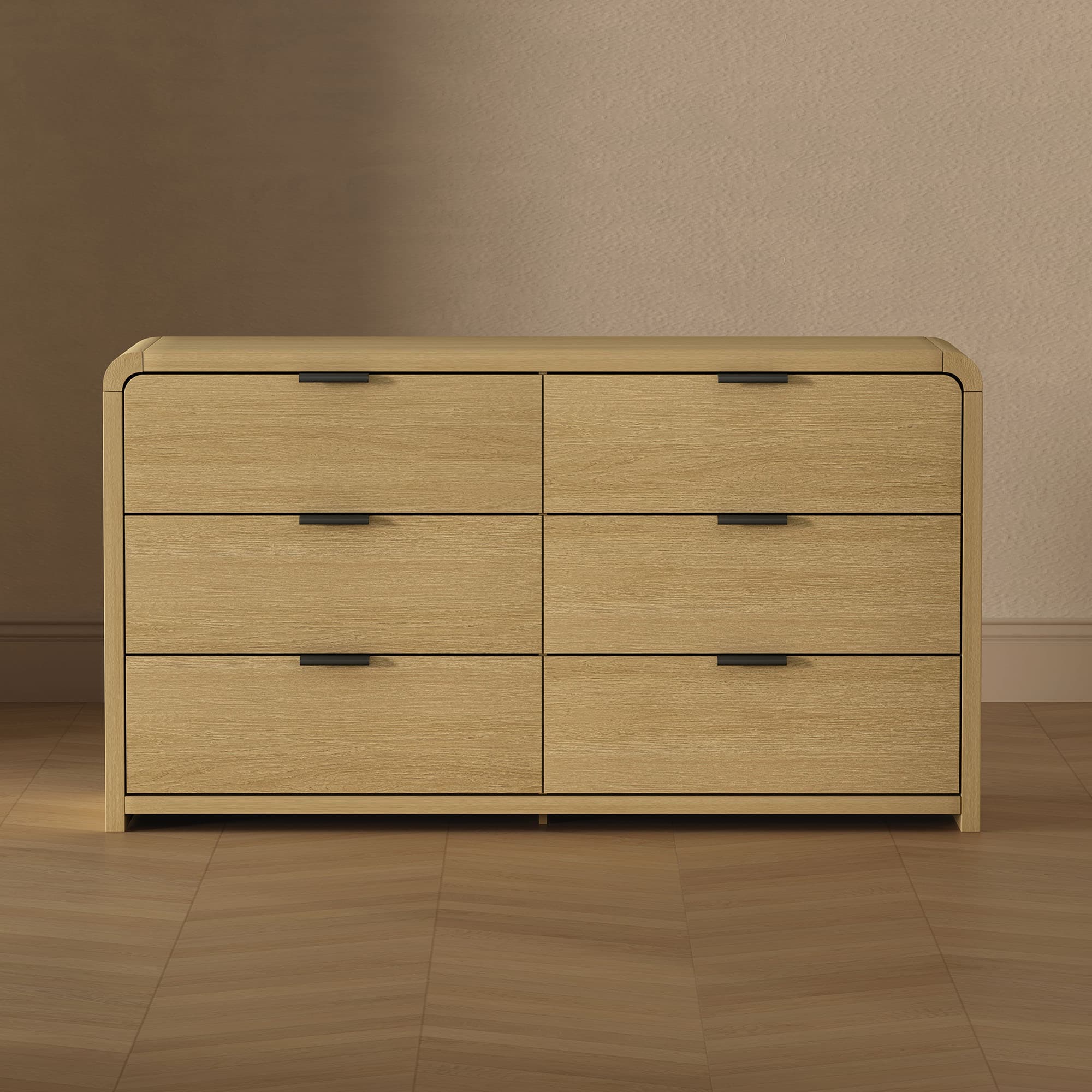 Grace 60" Dresser in Natural Oak (6-Drawer)